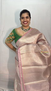 Vriksham Baby Pink Tanchoi Tissue Silk Saree-VS4498